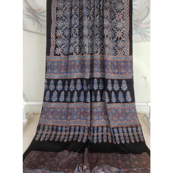 Ajrakh Block print Saree 
